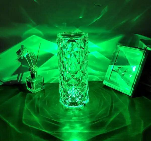 Crystal RGB Table Lamp – 16 Colors, Touch & Remote Control
