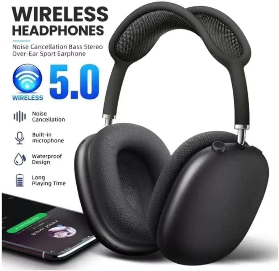 *Product Name*: Latest Black Headphone P9 Bluetooth Wireless with ABS Plastic
*