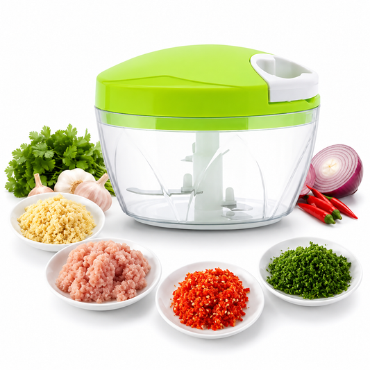 Green Manual Food Chopper – Hand-Pull Vegetable & Meat Cutter