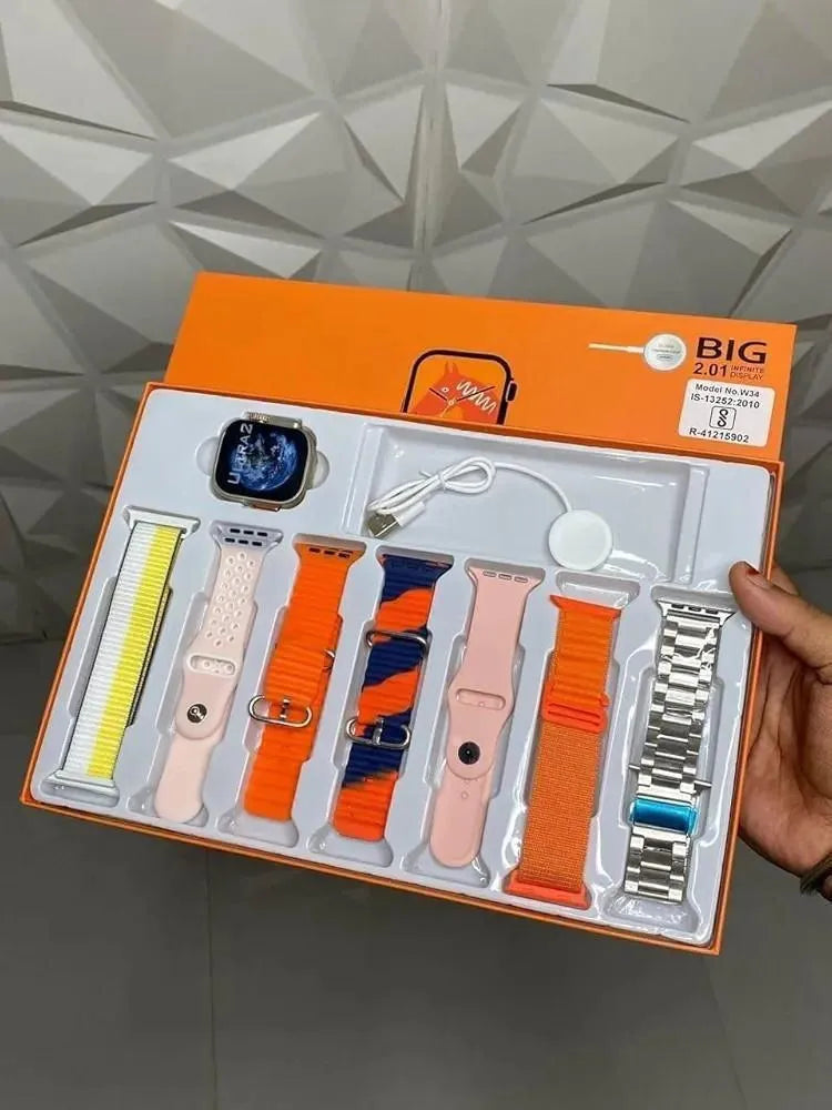 *: Ultra 2   Smart Watch 
*🔥 7-in-1 DEAL 🔥
Watch + 7 Color Straps + Charger + Box