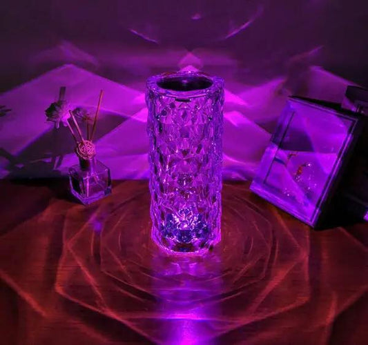 Crystal RGB Table Lamp – 16 Colors, Touch & Remote Control